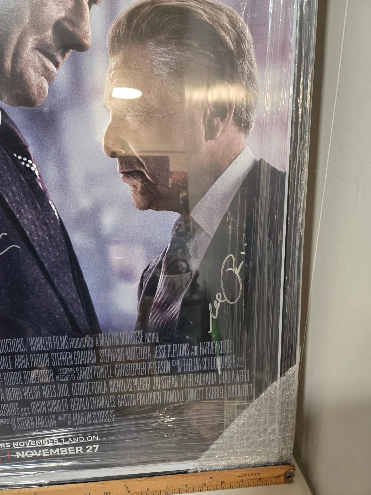 Al Pacino, Robert DeNiro, Martin Scorsese — Autographed Martin Scorsese's 2019 The Irishman 40Lenghtx28wide Movie Poster, изображение 3