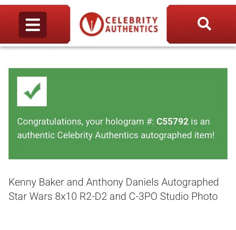 Anthony Daniels, Kenny Baker — Anthony Daniels & Kenny Baker Signed "Star Wars" 8x10 Celebrity Authentics Photo, изображение 2
