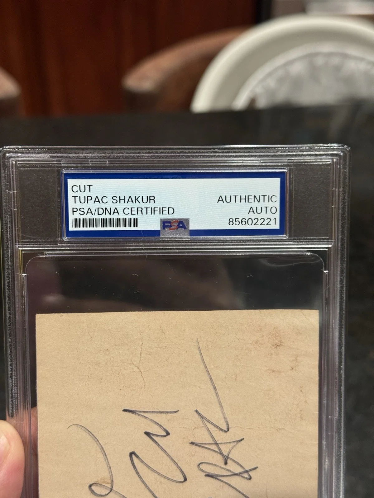 Tupac Shakur 2Pac Signed Cut Auto PSA COA Authentic “Peace 2U” Inscribed, image 3