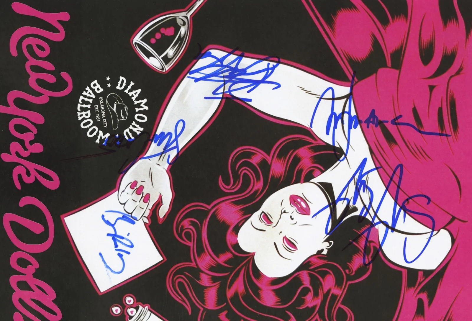 New York Dolls signed, autographed concert poster Steve Conte, Sylvain Sylvain, image 2