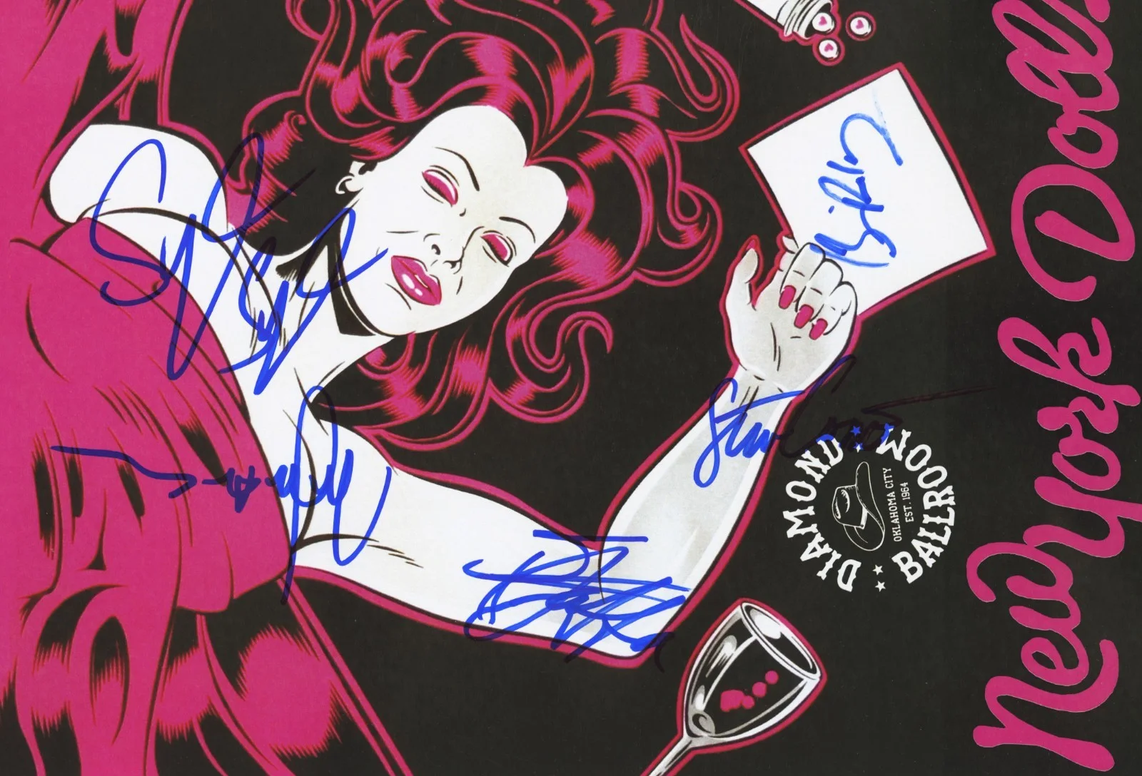 New York Dolls signed, autographed concert poster Steve Conte, Sylvain Sylvain, image 3