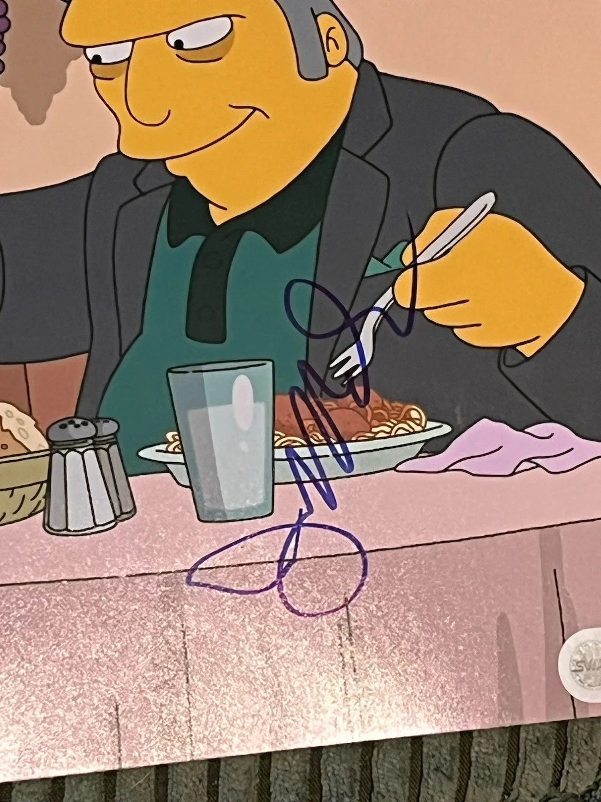 Joe Mantegna Signed Fat Tony Simpsons Print SWAU Authenticated, image 2