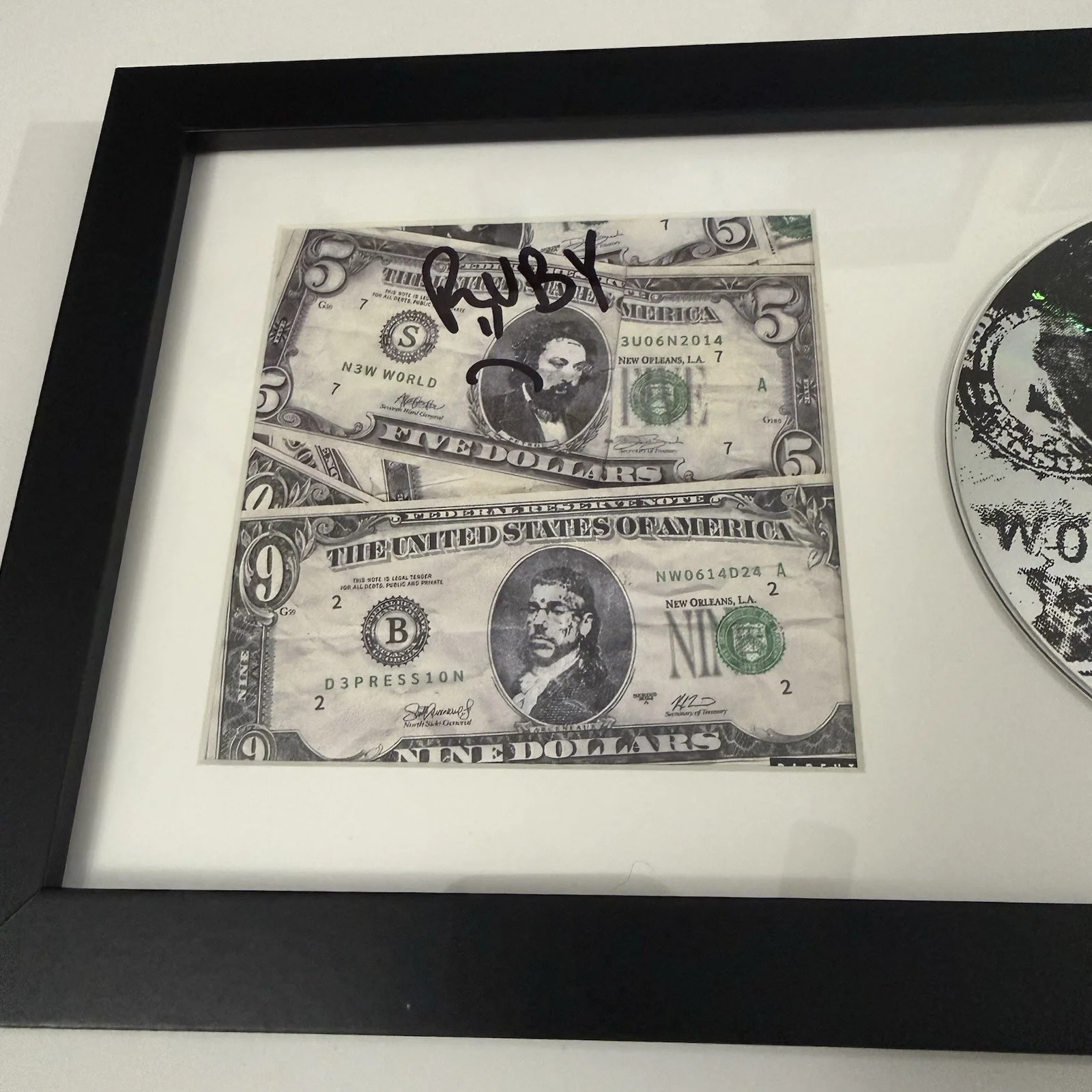 $UICIDEBOY$ SIGNED FRAMED CD NEW WORLD DEPRESSION SUICIDEBOYS RUBY G59 JSA COA, image 2