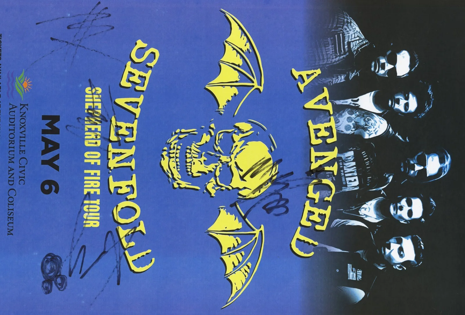 Avenged Sevenfold signed, autographed concert poster Johnny Christ, Synyster, изображение 2