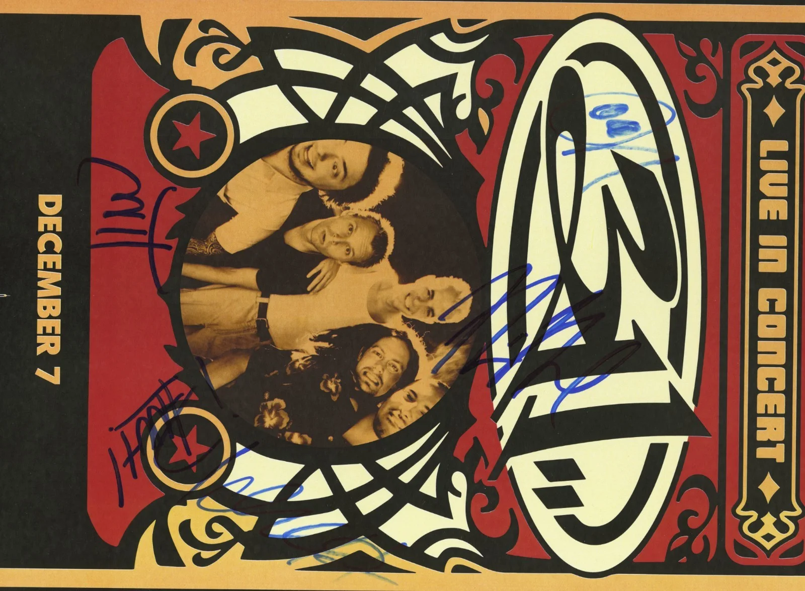 311 signed, autographed concert poster SA, Tim Mahoney, P-Nut, Chad Sexton +1, image 2