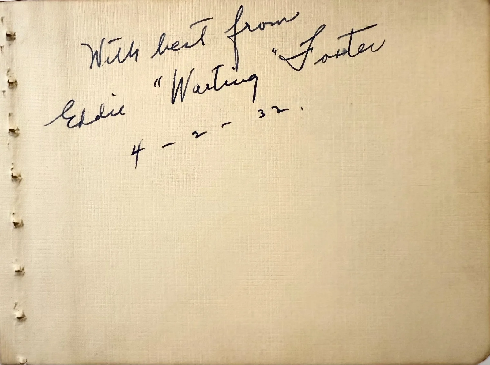 Eddie Waiting Foster — EDDIE FOSTER Signed Autographed ALBUM PAGE SABOTEUR The General THE MUMMY'S HAND, изображение 3