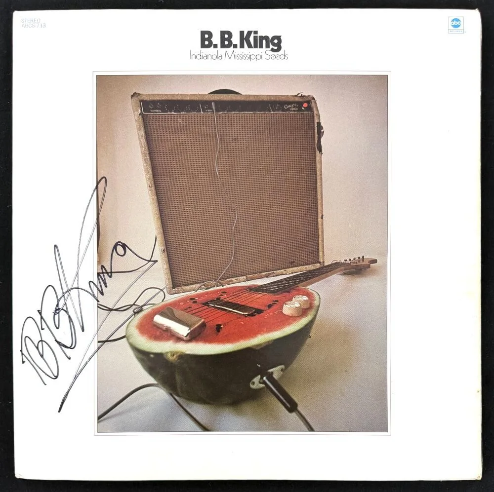 BB King — BB King Signed Autograph Indianola Mississippi Seeds Album Vinyl Record JSA COA