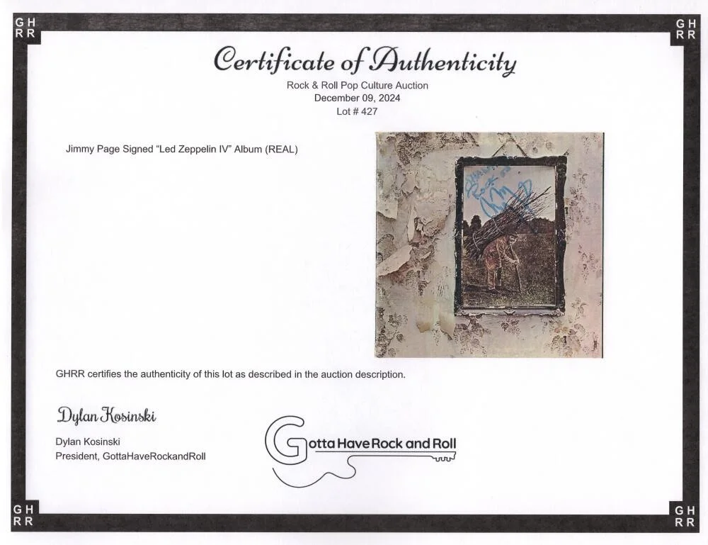 Jimmy Page — Jimmy Page Signed Autograph Led Zeppelin IV Album Vinyl Record LP w/ JSA COA, image 5
