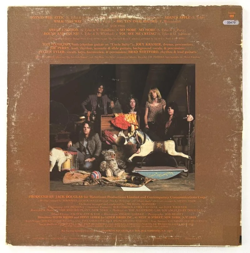Tom Hamilton, Joey Kramer, Joe Perry, Steven Tyler, Brad Whitford — Aerosmith Full Band x5 Signed Autograph Toys in the Attic Album Record JSA COA, изображение 2