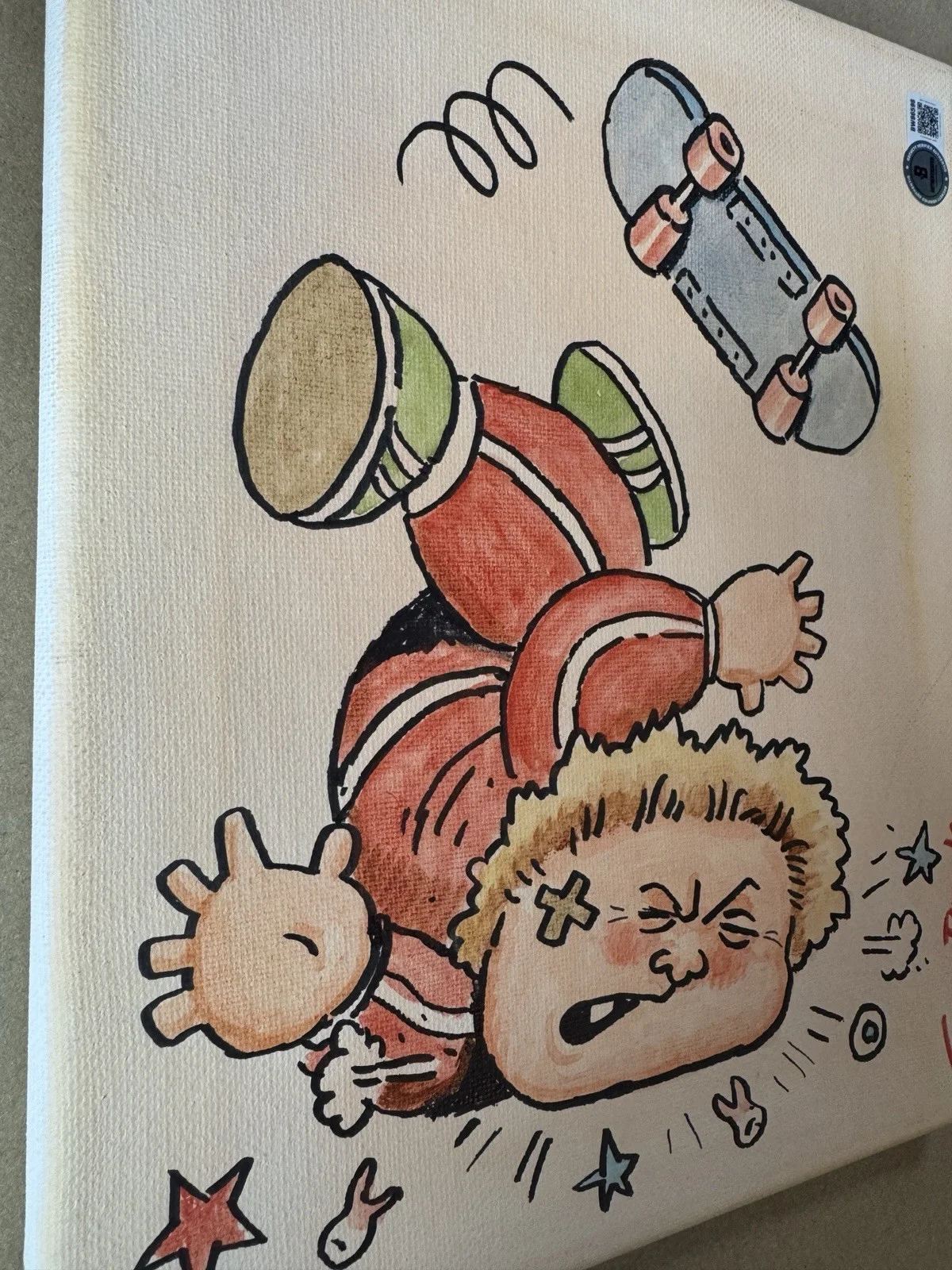 Tom Bunk — Tom Bunk Original Sketched Garbage Pail Kids 8"x10" Canvas Hurt Curt Beckett COA, изображение 3