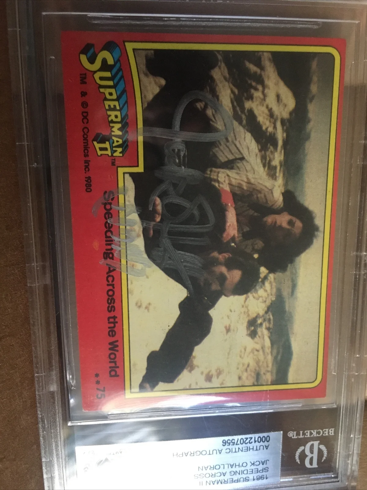 Jack Ohalloran — Jack O'Halloran Signed 1981 Superman 2 Card Non #75 Auto AUTOGRAPH Beckett BAS, изображение 2