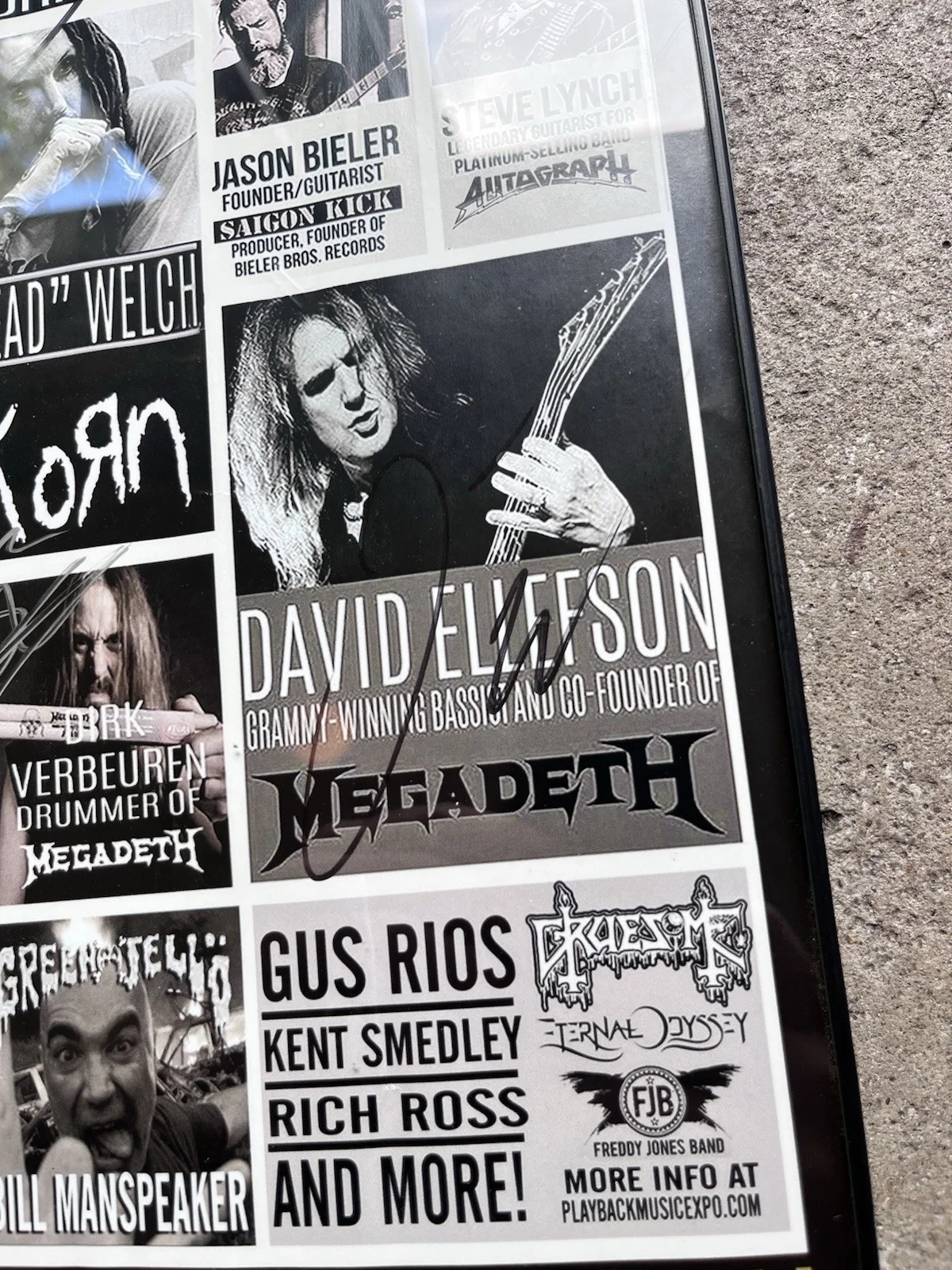 Playback Independent KORN MEGADETH Autographed Original Poster 11.25x17.25 in, изображение 4