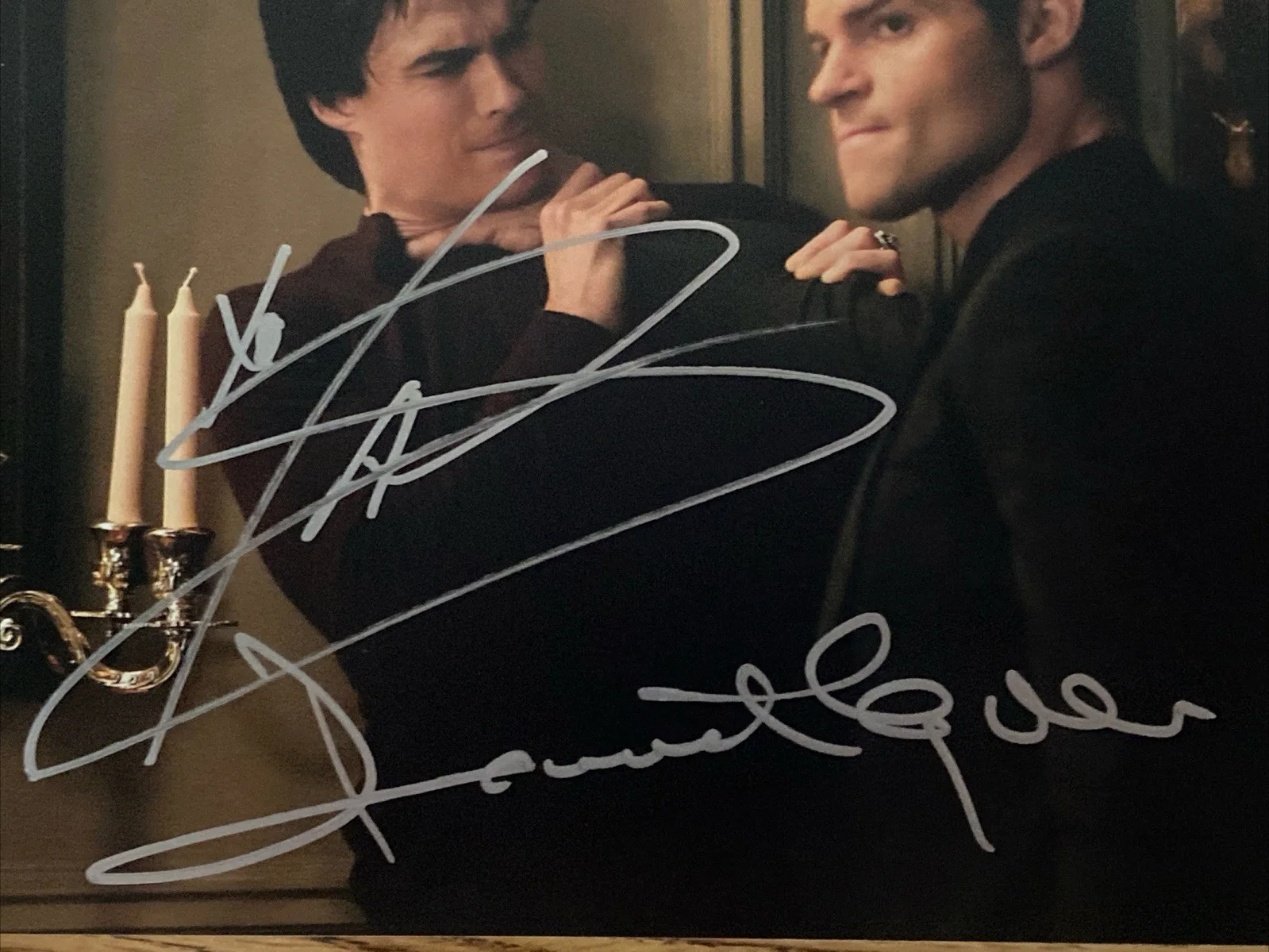 Daniel Gillies, Ian Somerhalder — Ian Somerhalder & Daniel Gillies Autographed 8x10 Vampire Diaries Photo, image 2