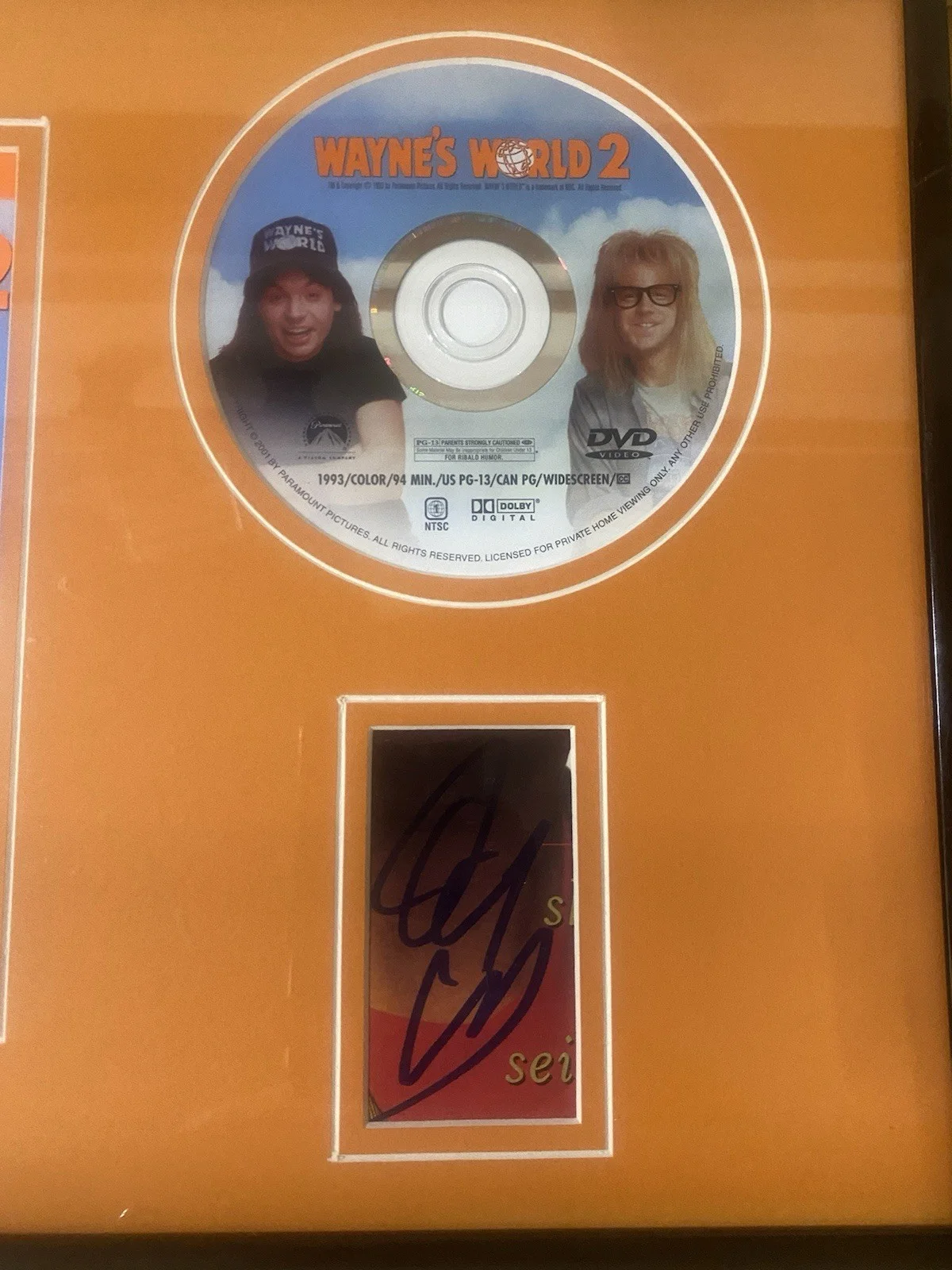 Dana Carvey — Dana Carvey Signed Wayne's World 2 DVD Framed Display, Remixxd Auth, image 3