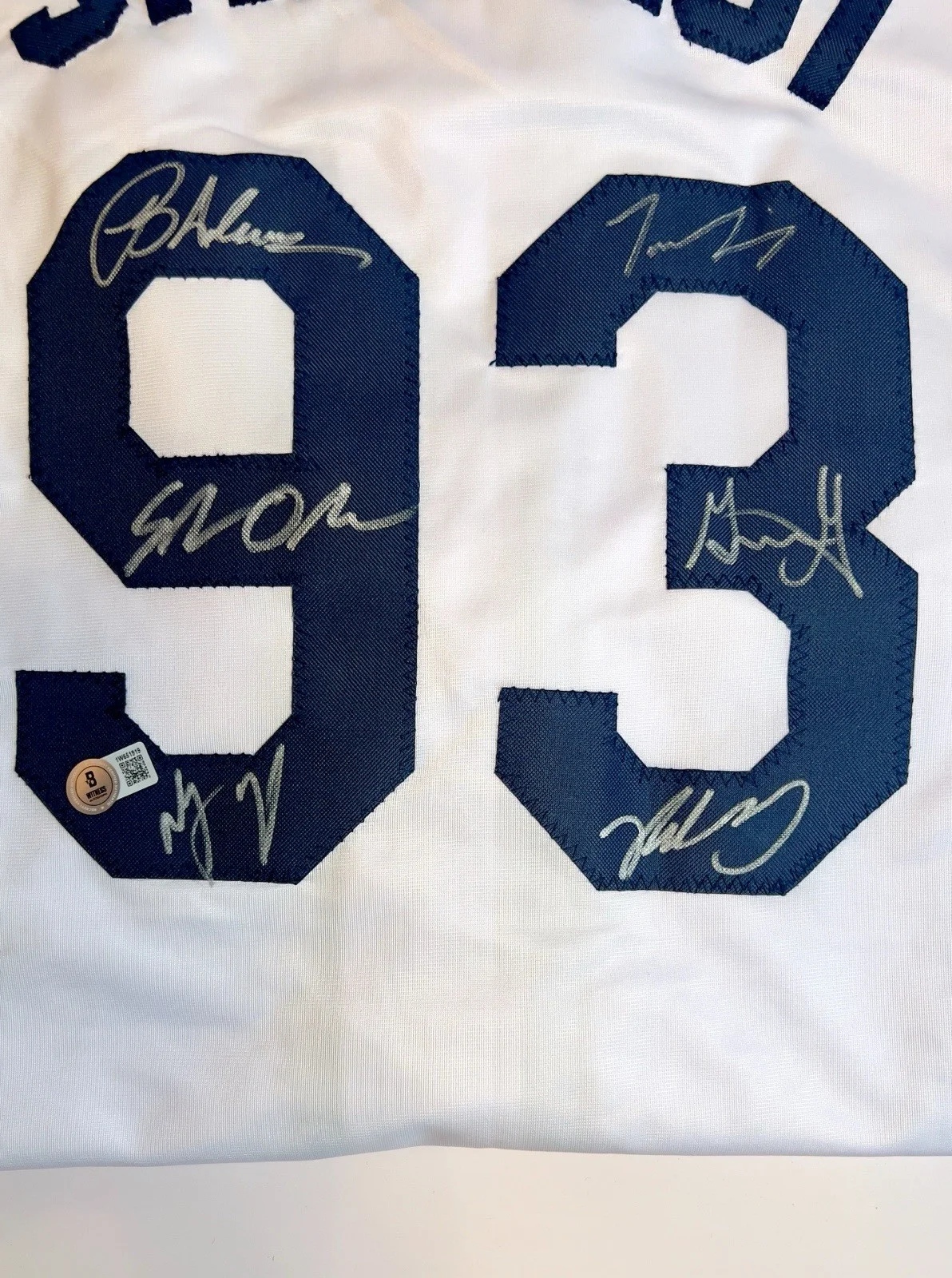 Tom Guiry, Brandon Adams, Marty York, Shane Obedzinski, Victor — The Sandlot Signed Autographed 6 Cast Signed Sandlot Official Jersey BECKETT COA, image 2
