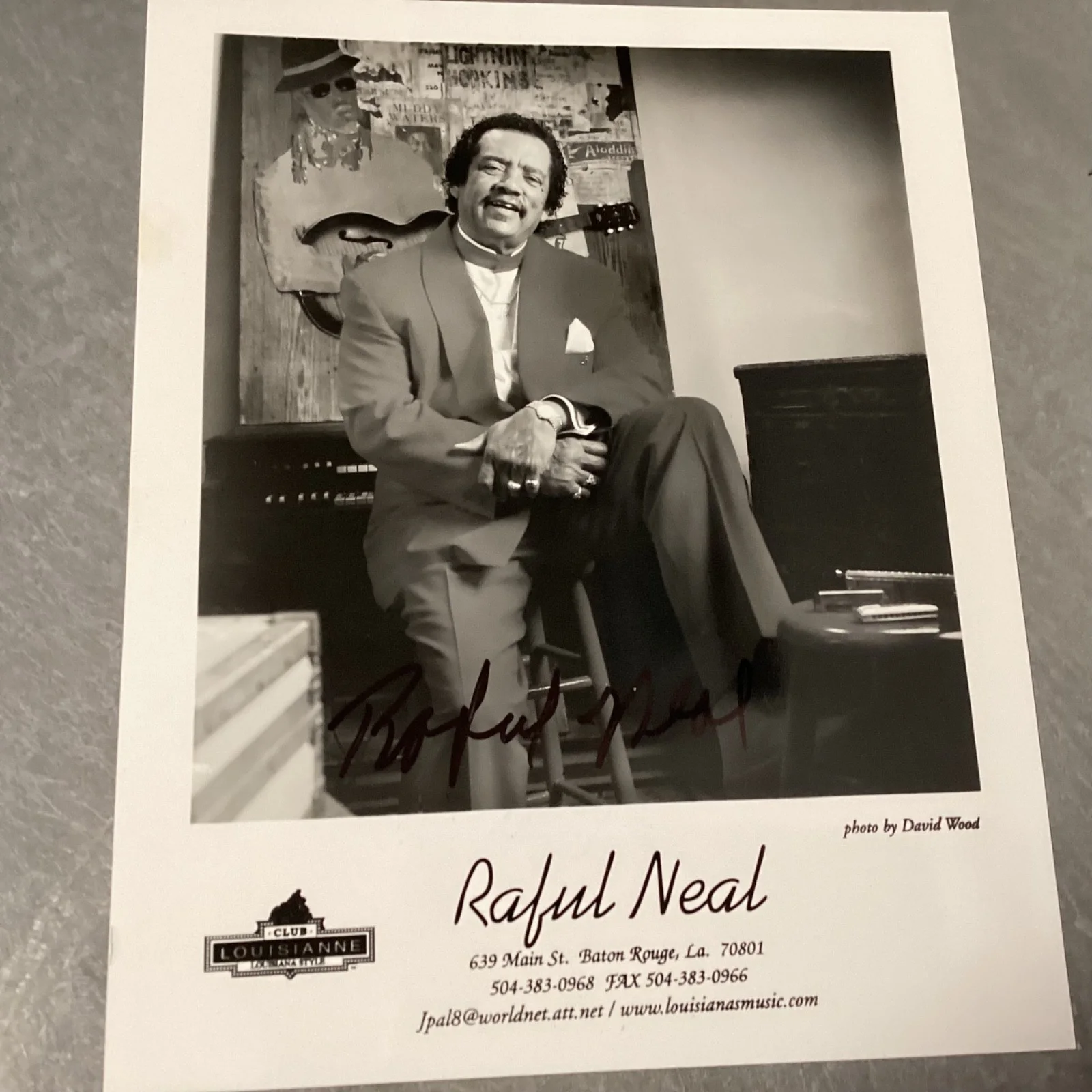 RAFUL NEAL Autographed Promo Photo Signed 8x10 Louisiana Blues, изображение 2