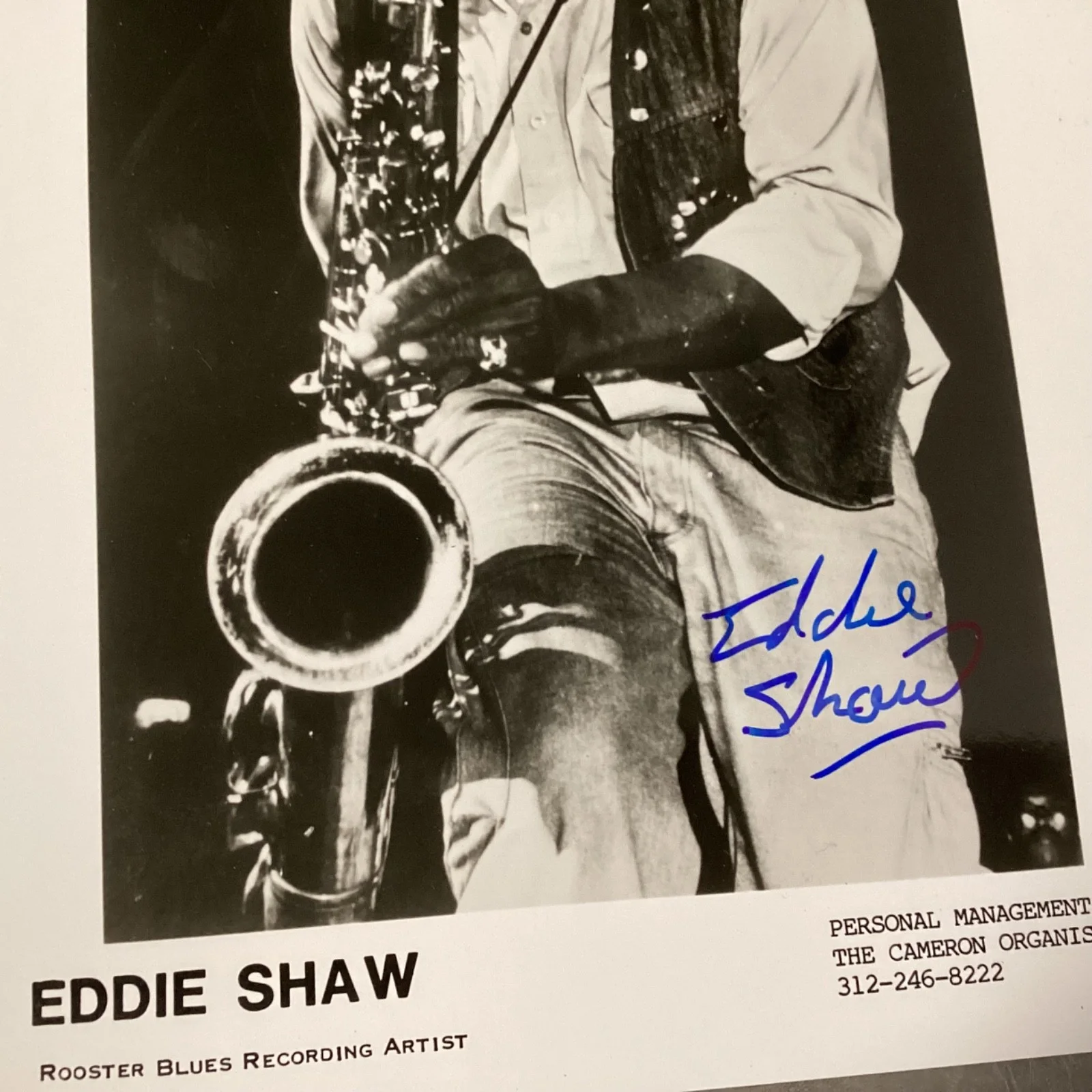 EDDIE SHAW Autographed Promo Photo Signed 8x10 Blues Howlin Wolf, изображение 2