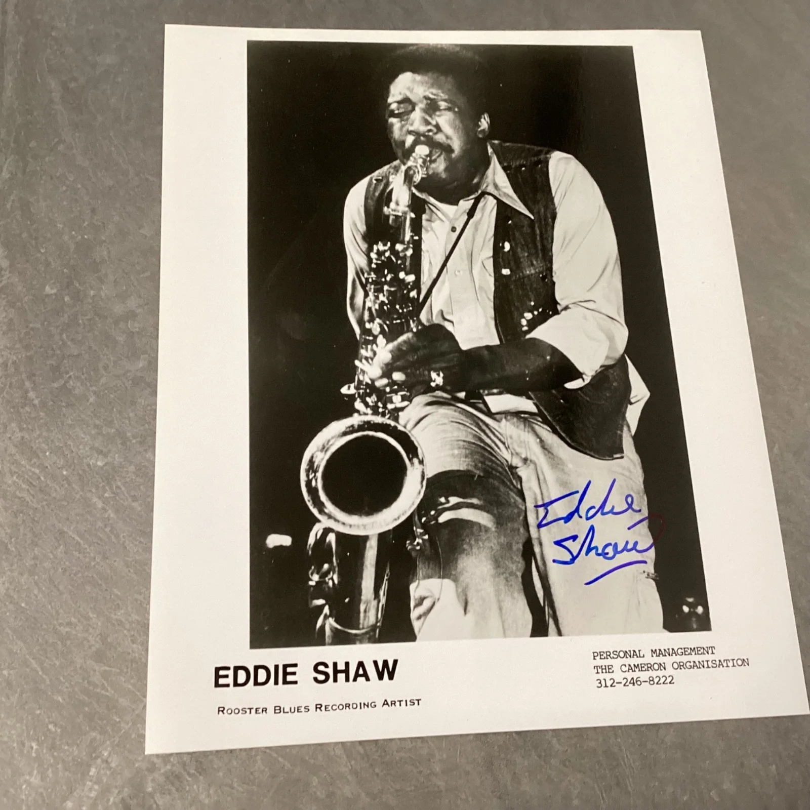 EDDIE SHAW Autographed Promo Photo Signed 8x10 Blues Howlin Wolf, изображение 3