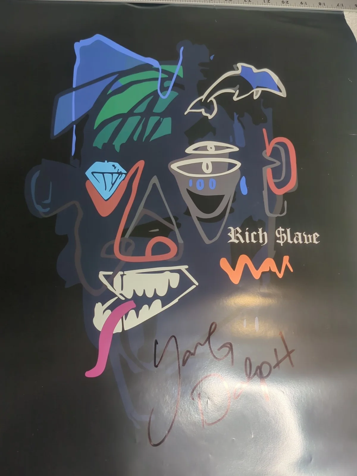 Young Dolph / Rich Slave / Autographed Entertainment Memorabilia Signed Poster, image 2