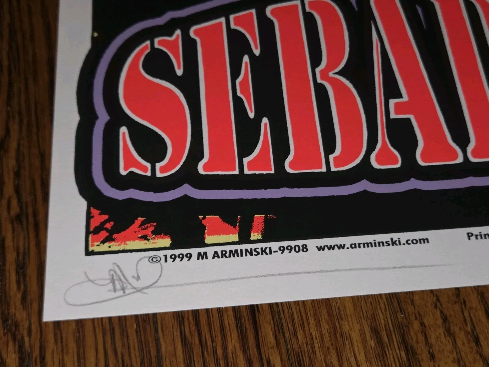 SEBADOH MARK ARMINSKI Signed Silkscreen Concert Poster 1999~Milwaukee, Wisconsin, image 3