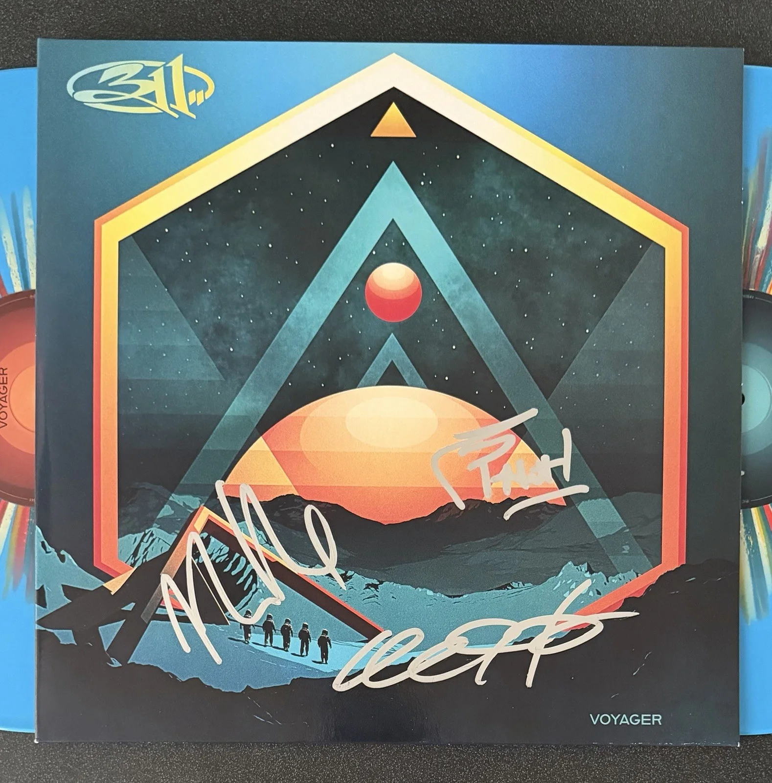 NICK HEXUM, P-NUT & CHAD SEXTON SIGNED 311 ‘VOYAGER’ VINYL RECORD LP JSA COA, изображение 2