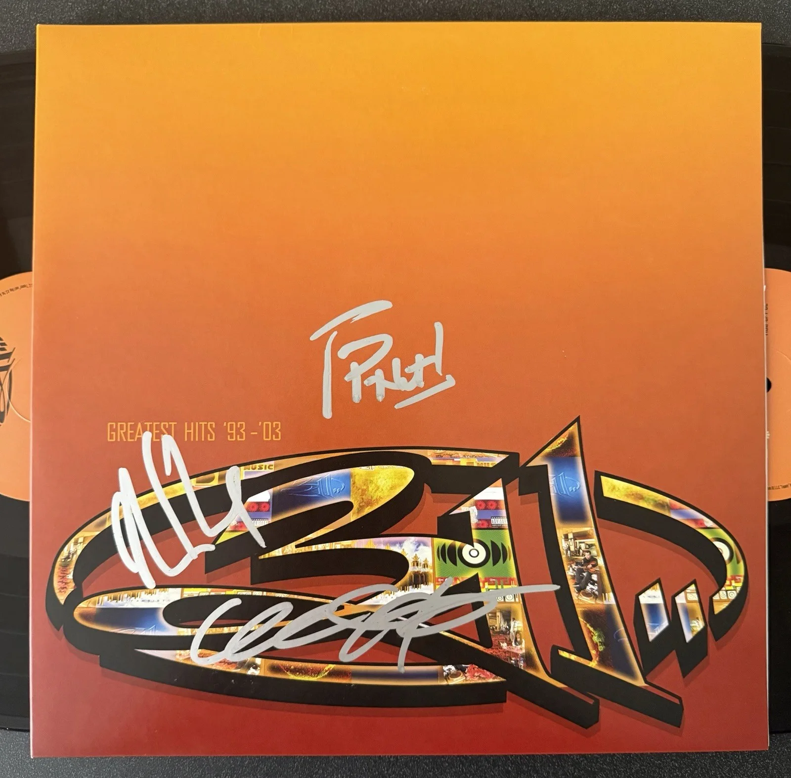 NICK HEXUM, P-NUT & CHAD SEXTON SIGNED 311 GREATEST HITS VINYL RECORD LP JSA COA, image 2