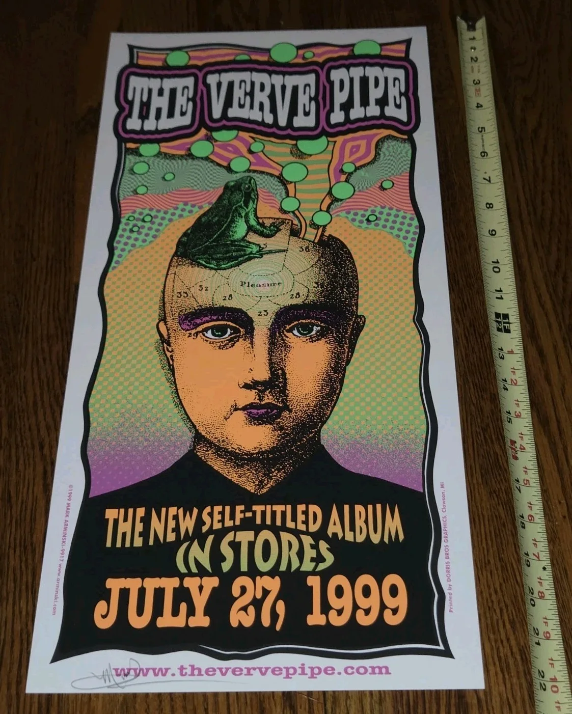 The Verve Pipe, CD Album Release Art Print Poster Signed By Mark Arminski 1999, image 2