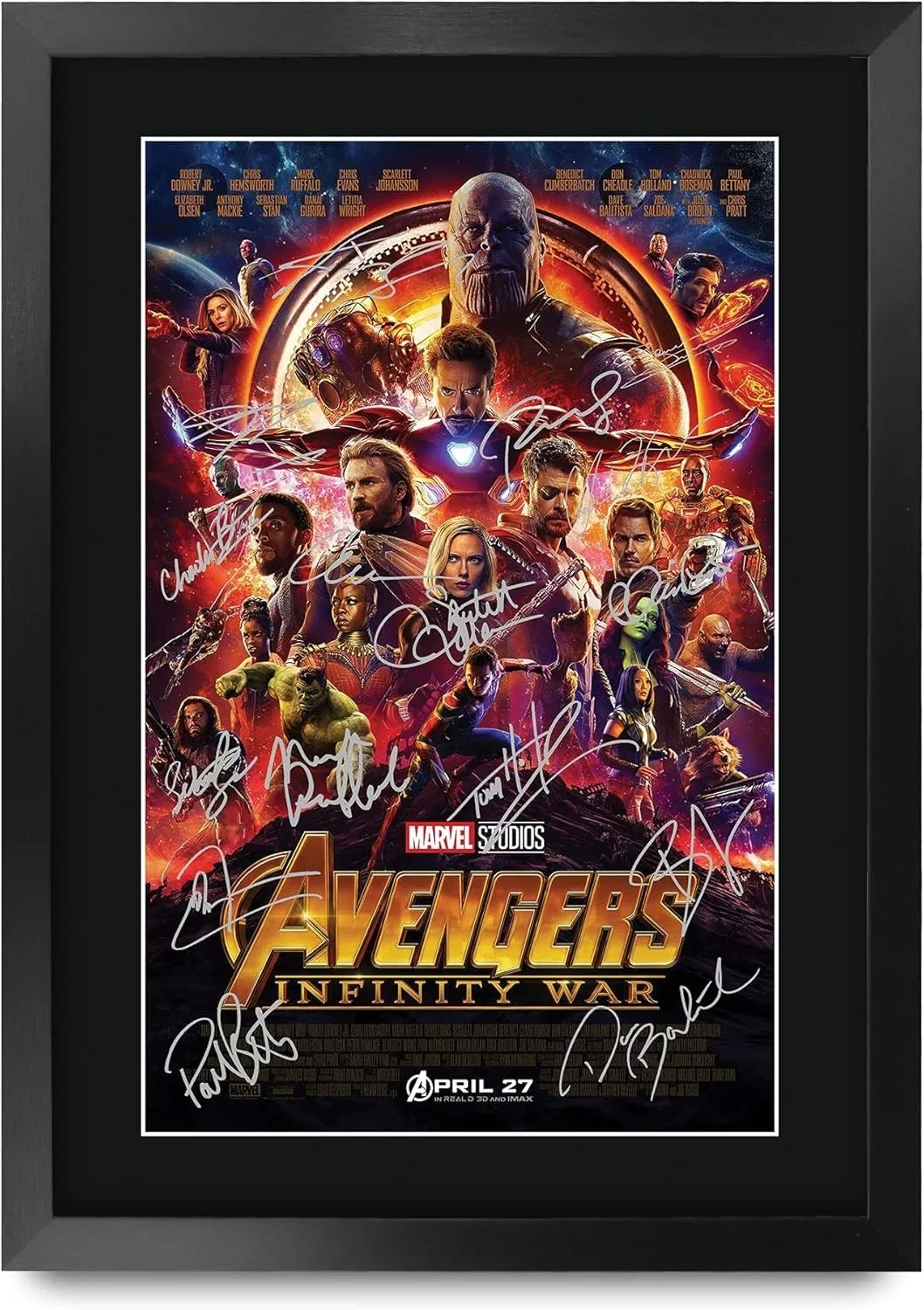 Robert Downey Jr — Authentic 16x12 Avengers Infinity War Poster Framed - Robert Downey Jr Autograph, image 3