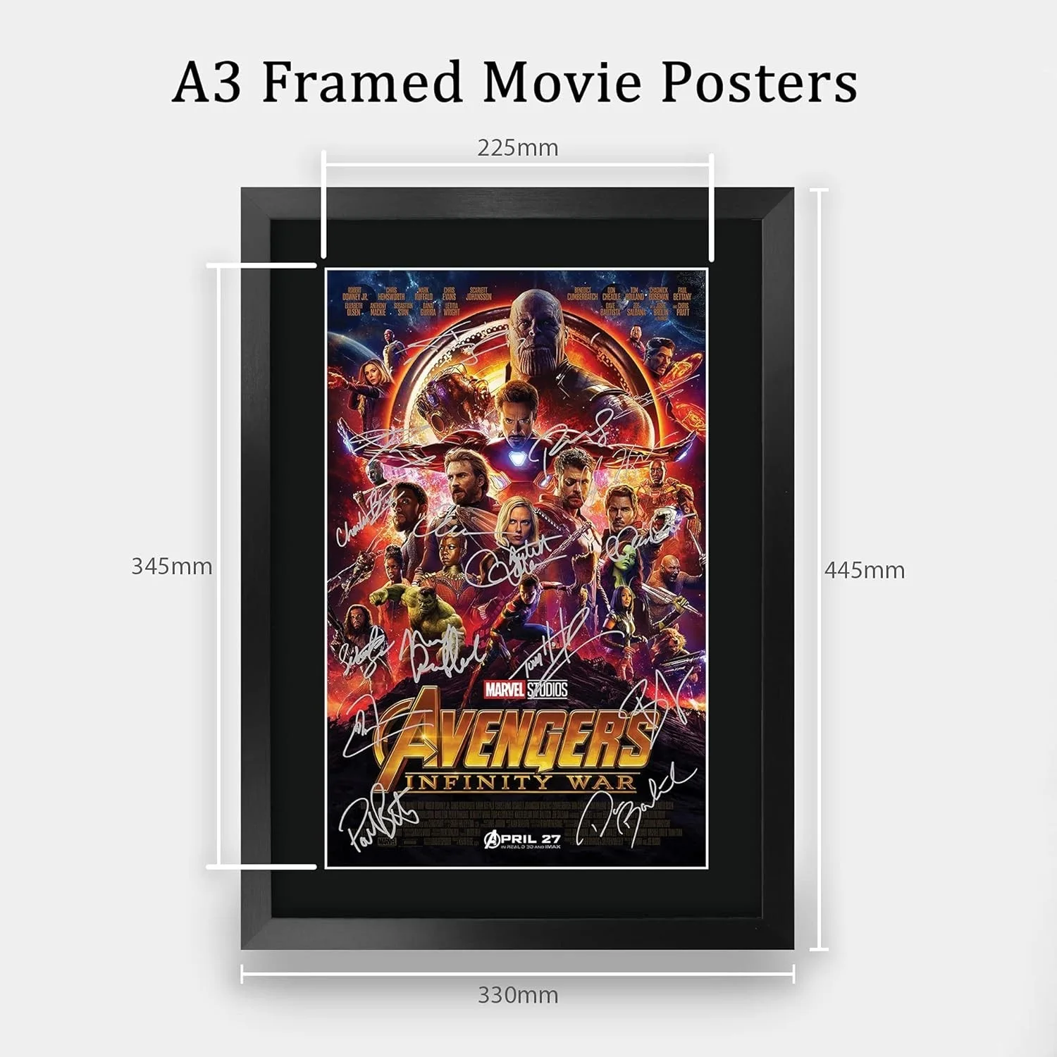 Robert Downey Jr — Authentic 16x12 Avengers Infinity War Poster Framed - Robert Downey Jr Autograph, image 5