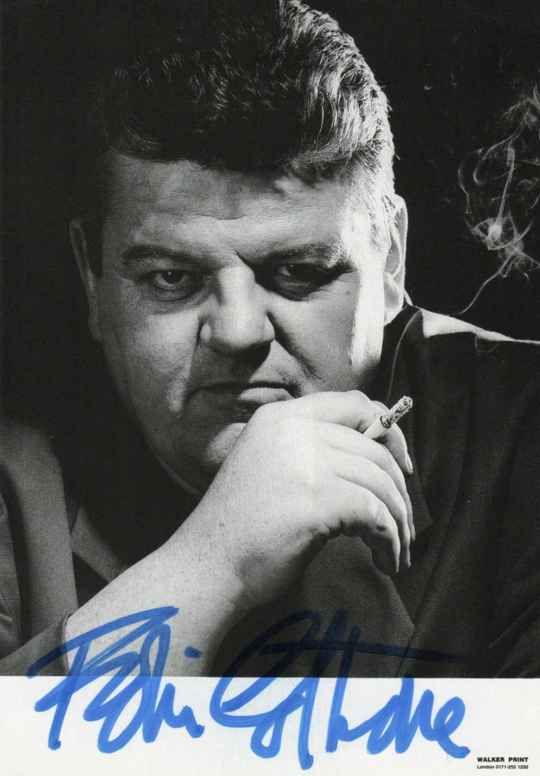 Robbie Coltrane — ROBBIE COLTRANE Autograph Hand Signed 4X6 B&W Photo w/COA HARRY POTTER CRACKER