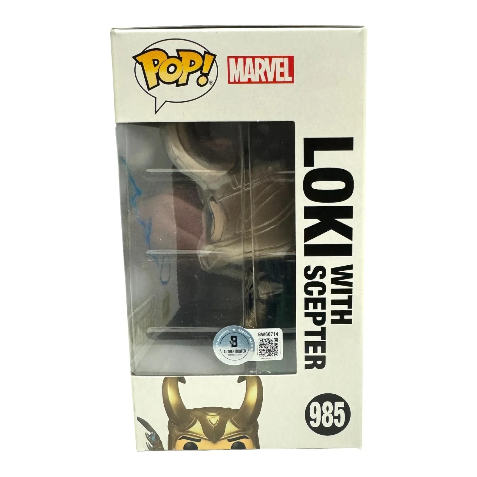 Tom Hiddleston — Tom Hiddleston Signed Autograph Loki Funko Pop 985 Beckett BAS Marvel, image 2