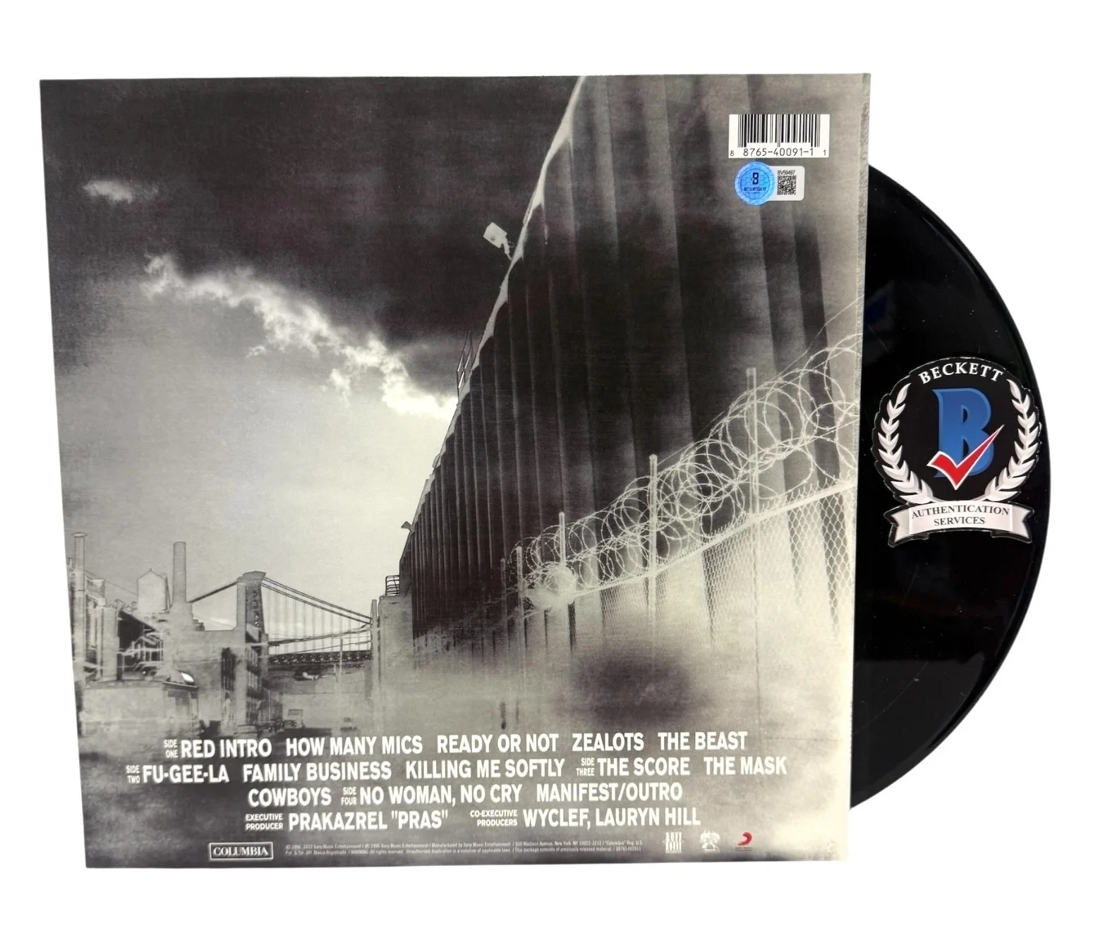WYCLEF JEAN SIGNED AUTOGRAPH THE FUGEES THE SCORE LP VINYL BECKETT BAS, изображение 2