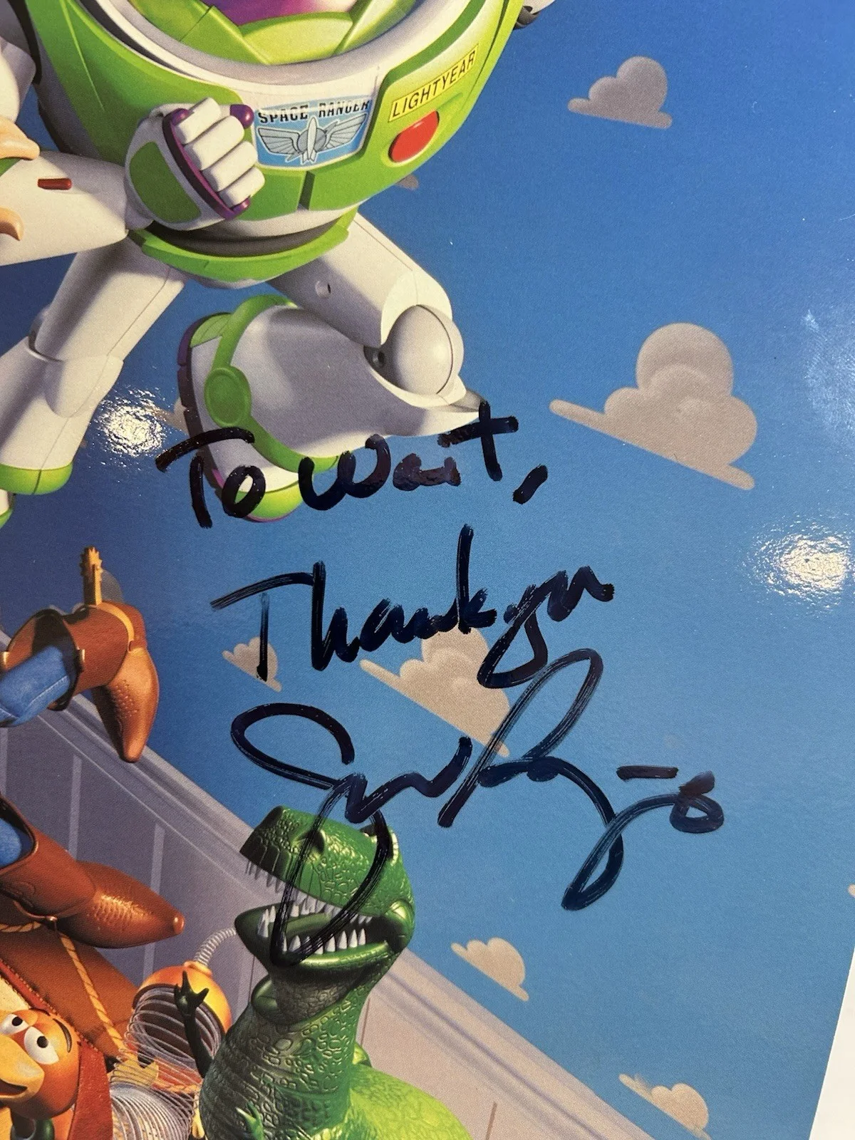 Wallace Shawn, John Ratzenberger — Signed Toy Story Laserdisc Wallace Shawn (Rex) & John Ratzenberger (Hamm) Pixar, изображение 4