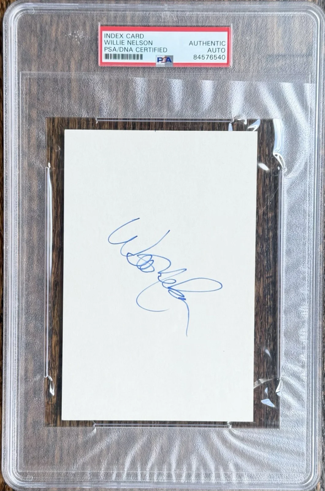 WILLIE NELSON SIGNED 4 X 6 INDEX CARD SLABBED PSA/DNA COUNTRY AUTOGRAPHED, изображение 3