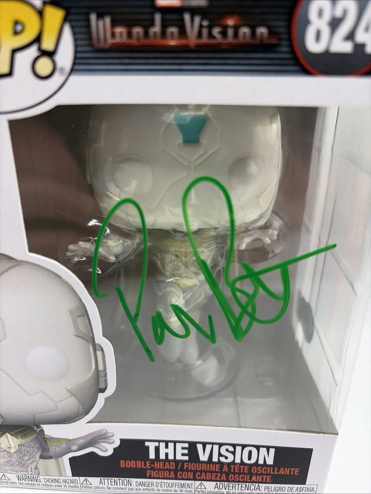 Paul Bettany Signed The Vision Funko Pop Marvel Avengers Beckett Coa 824, изображение 2