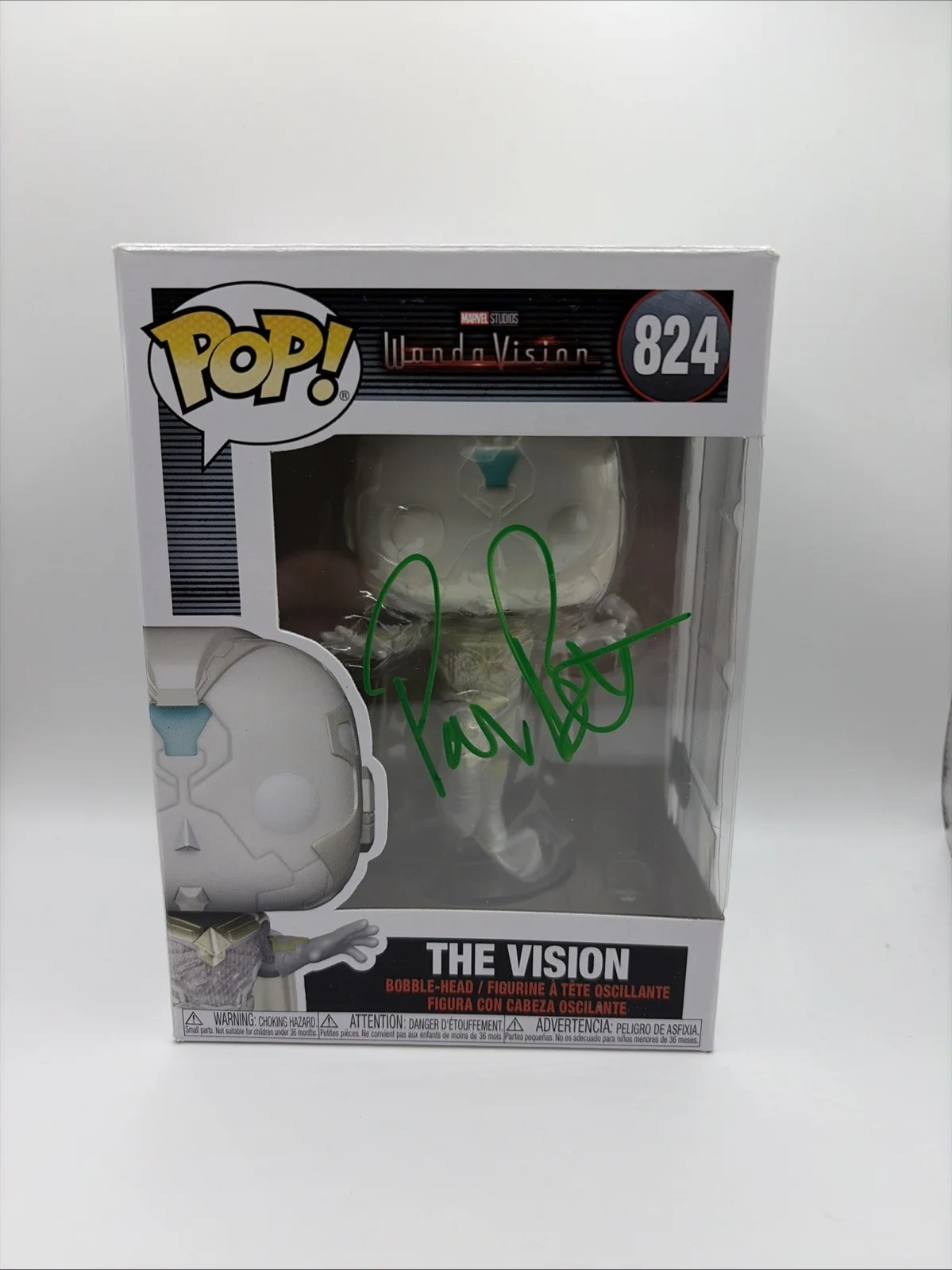 Paul Bettany Signed The Vision Funko Pop Marvel Avengers Beckett Coa 824, изображение 3