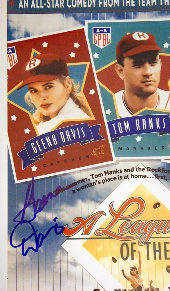 Geena Davis — GEENA DAVIS SIGNED Large 11x17 A League of Their Own movie poster BECKETT COA, изображение 2