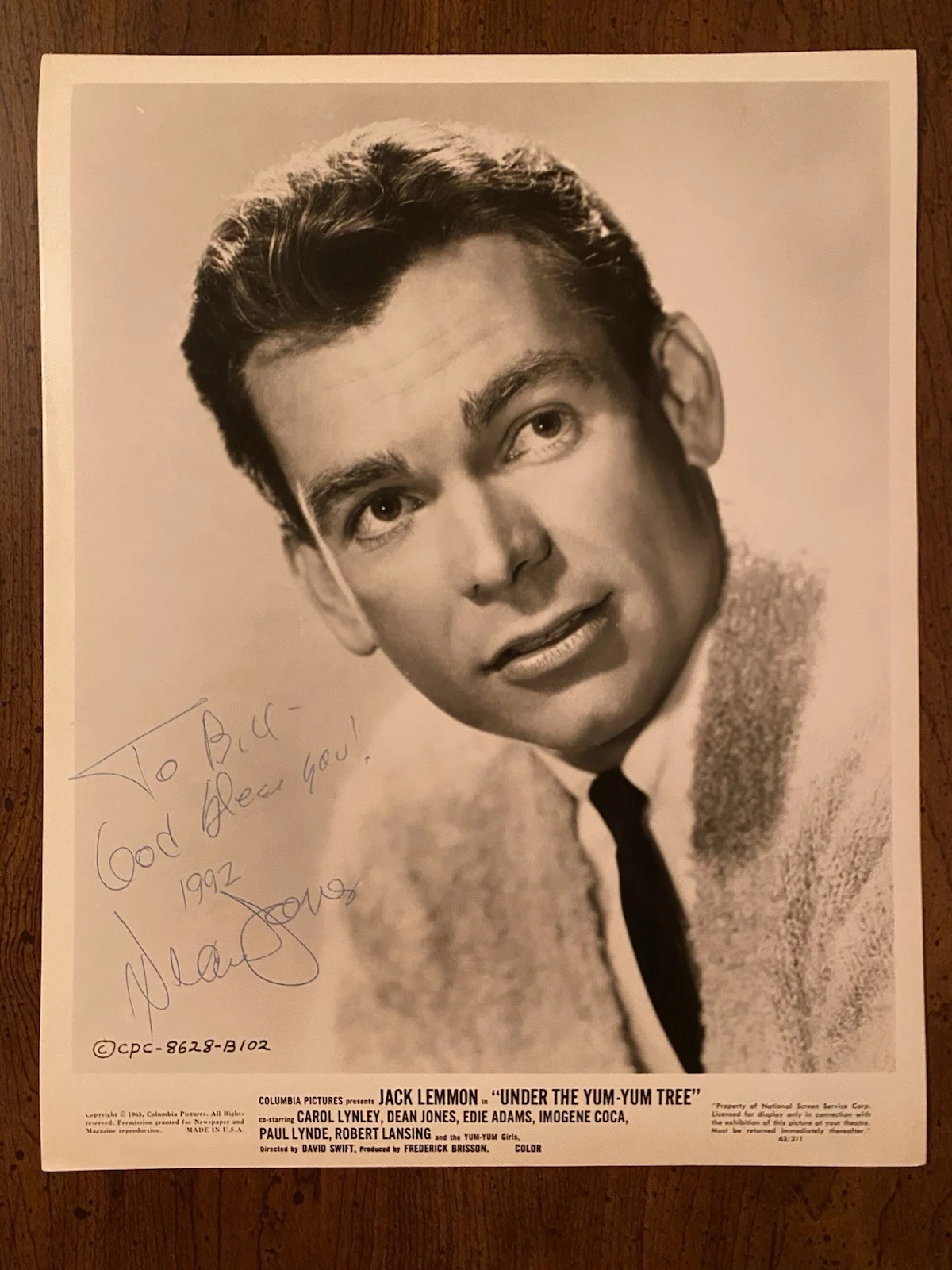 Dean Jones — Dean Jones Signed Autographed 8x10 Photo With COA Under The Yum Yum Tree