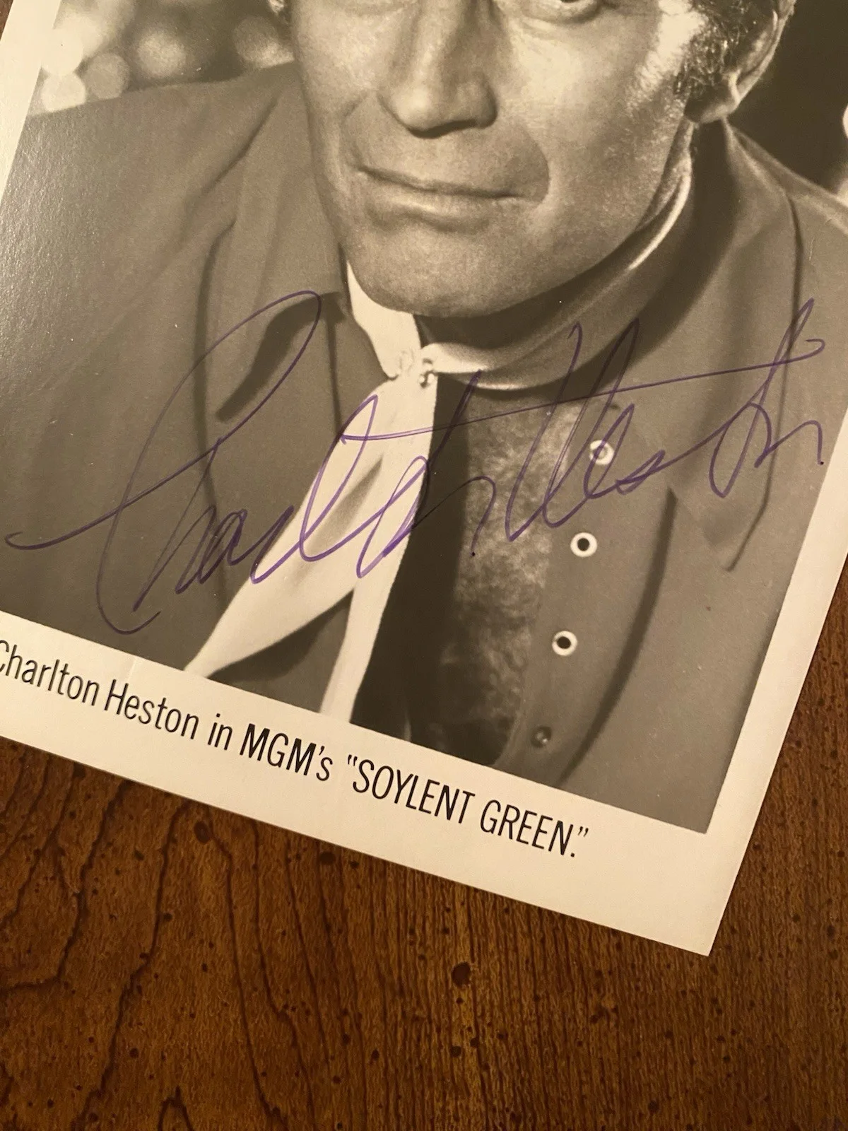 Charlton Heston — Charlton Heston Signed Autographed Vintage Photo With COA Soylent Green, изображение 2