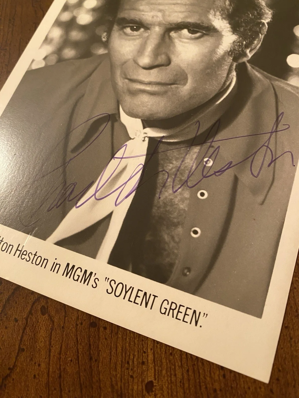 Charlton Heston — Charlton Heston Signed Autographed Vintage Photo With COA Soylent Green, изображение 3