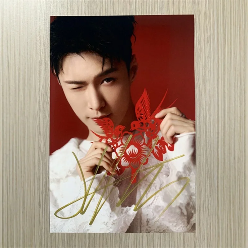 6" EXO LAY /张艺兴 Hand Signed Autographed Photo Autographs Collection Original, image 2