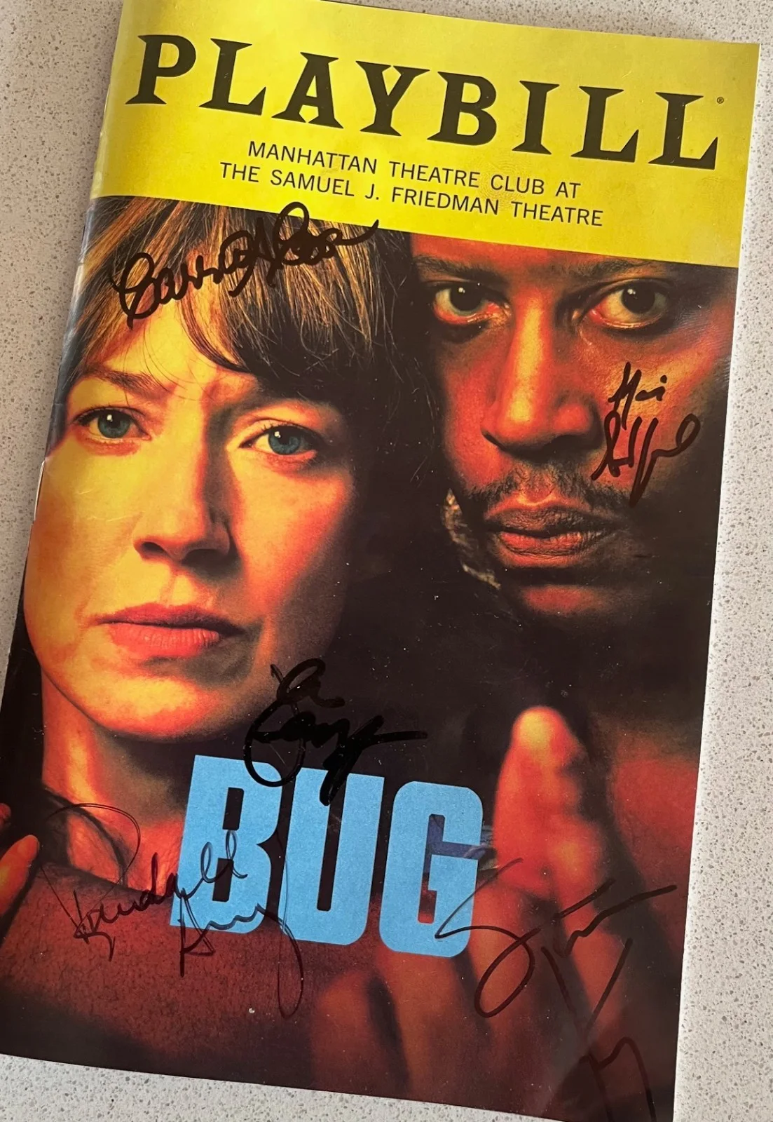 Carrie Coon, Namir Smallwood, Randall Arney, Jennifer Engstrom — Tracy Letts' BUG starring Carrie Coon - Signed Playbil by Entire Broadway Cast