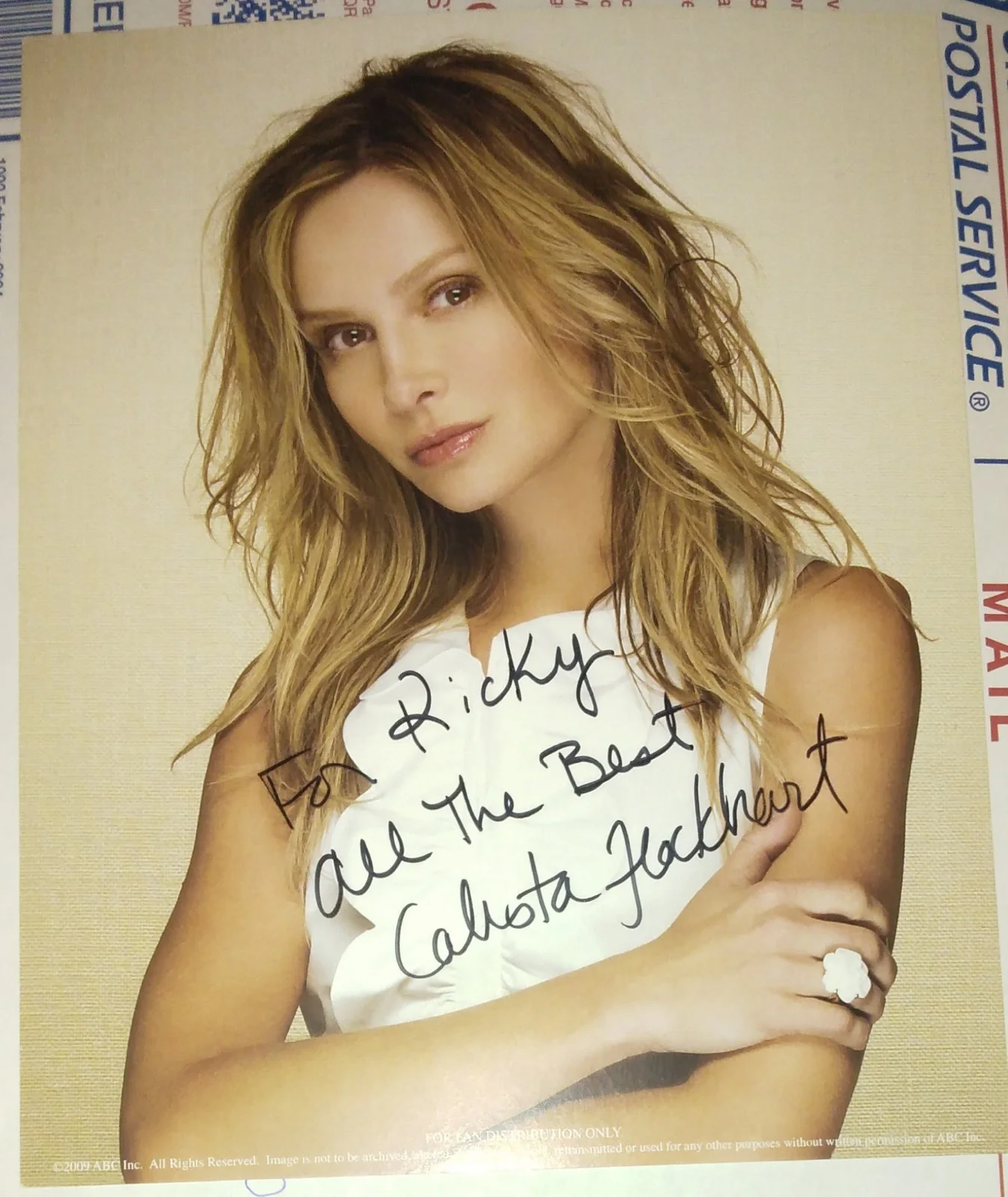 Calista Flockhart — Calista Flockhart Autograph 8x10 PHOTO signed "For Ricky" *Ally McBeal*