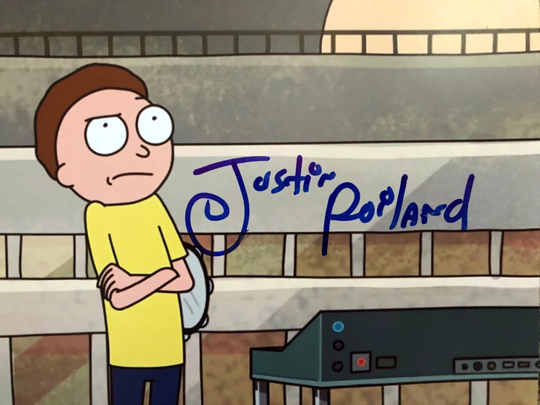 JUSTIN ROILAND SIGNED 16x20 PHOTO + HUGE INSCRIPTION RICK AND MORTY BECKETT BAS, изображение 2
