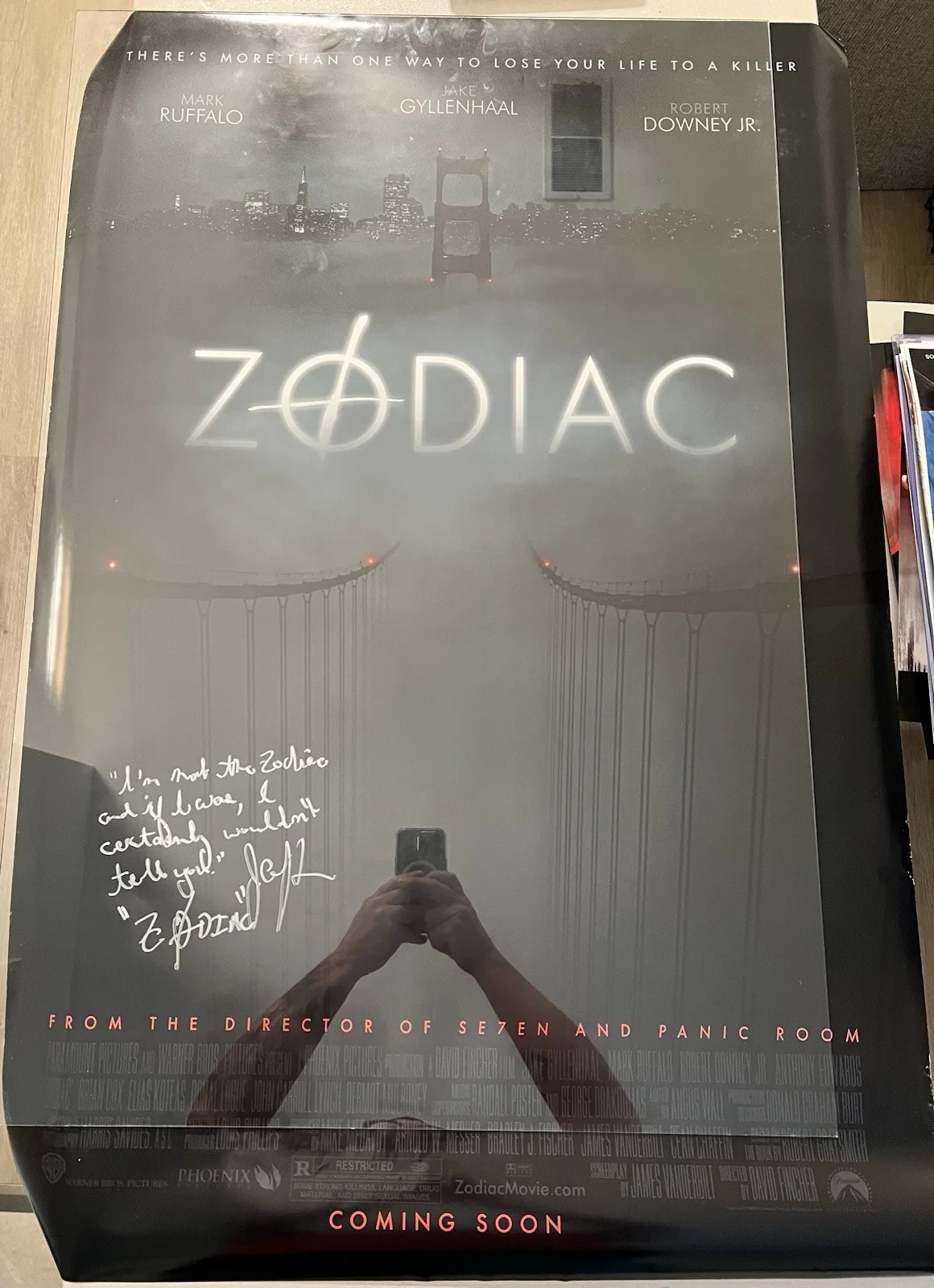 The Zodiac Original Movie Poster 27x40 Signed John Carroll Lynch 🔥 Quote!, изображение 2