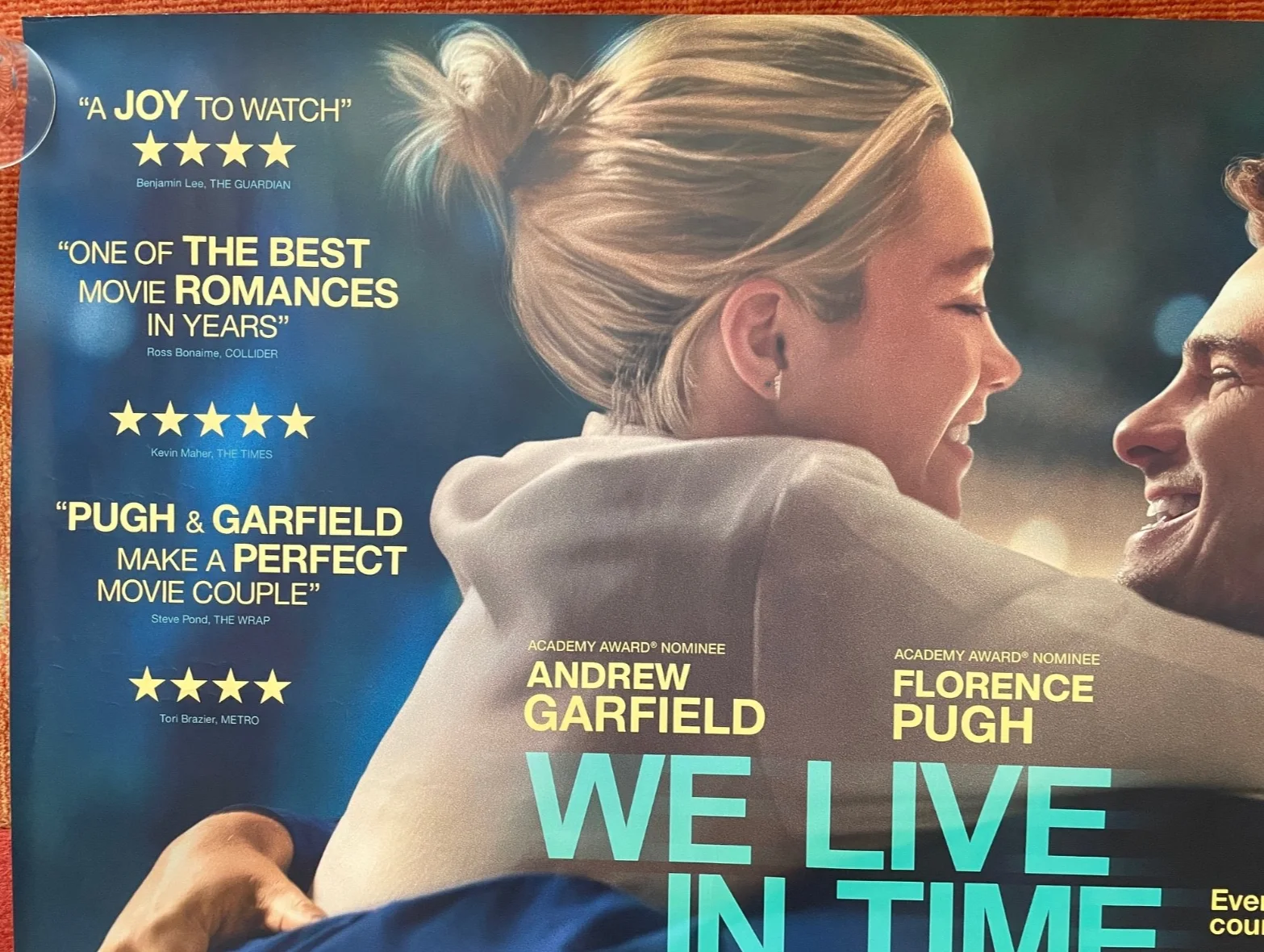 WE LIVE IN TIME (2024) Original Quad Movie Poster Andrew Garfield, Florence Pugh, изображение 2