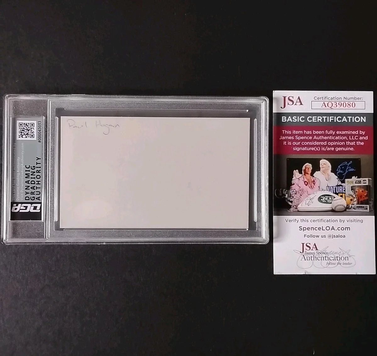 Paul Hogan — PAUL HOGAN Autographed 3x5 JSA COA + DGA Graded 10 Signed Auto Crocodile Dundee, image 3