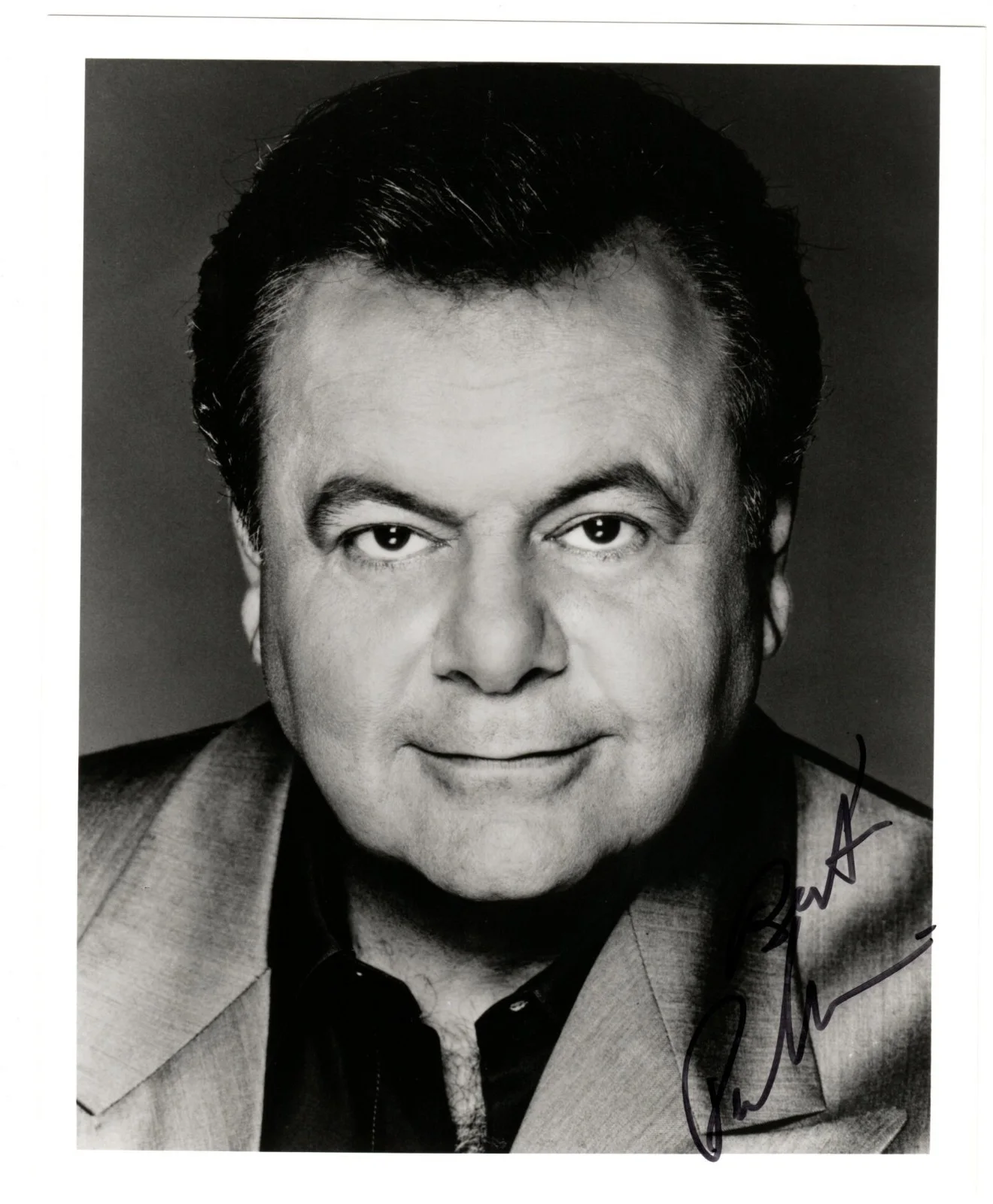 Paul Sorvino — PAUL SORVINO Autograph Signed 8X10 B&W 1990s Photo w/COA GOODFELLAS LAW & ORDER