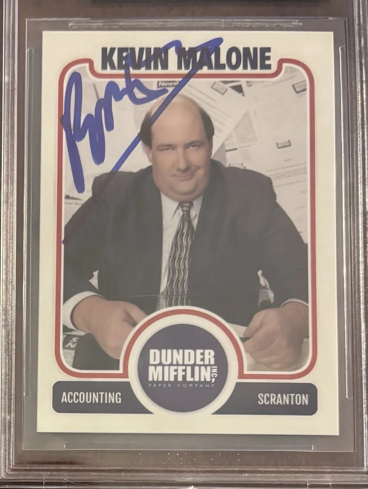 Brian Baumgartner — Brian Baumgartner “Kevin Malone” The Office Signed Custom Card BECKETT Auto, image 2