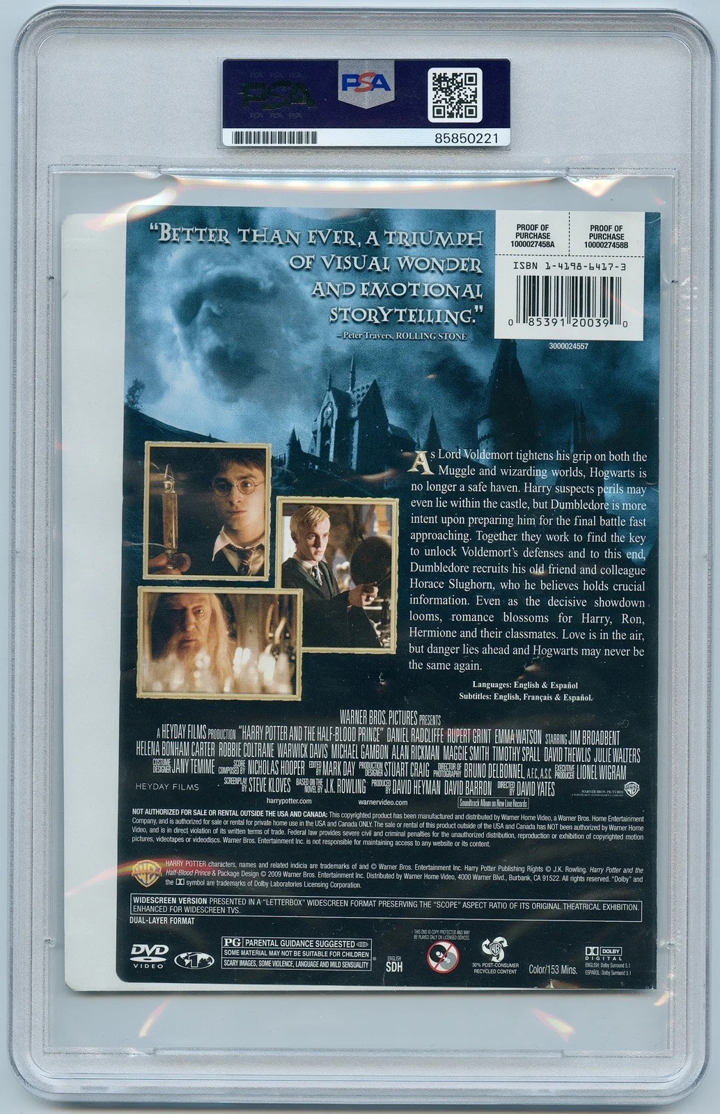Daniel Radcliffe — Daniel Radcliffe Signed Auto Harry Potter And The Half Blood Prince DVD Psa/Dna, image 2